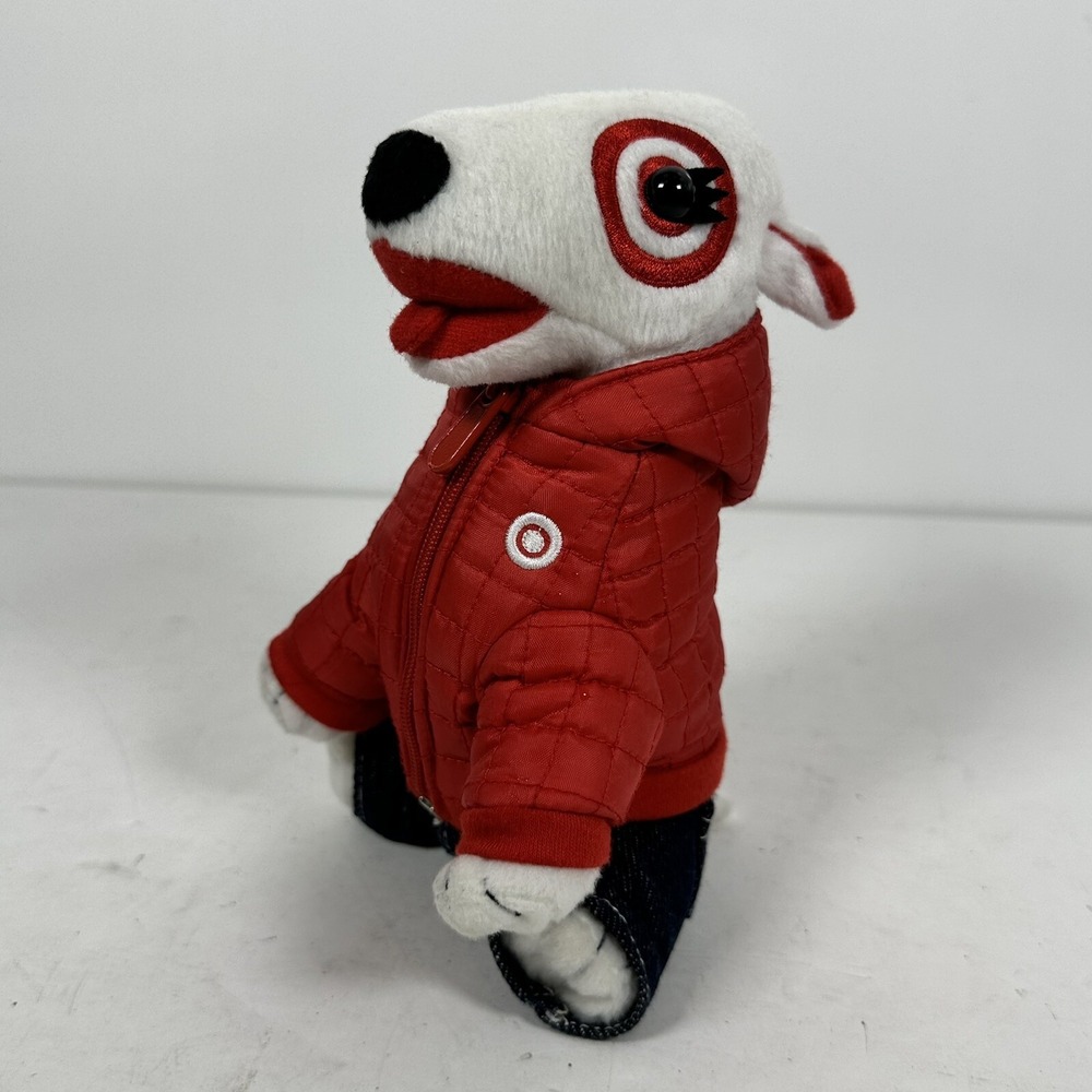 Target Dog Plush Red Puffer Coat Dog Stuffed Toy Bullseye Girl - Very Rare